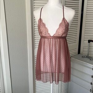 Victorias secret lacey sheer babydoll nightie lingerie small